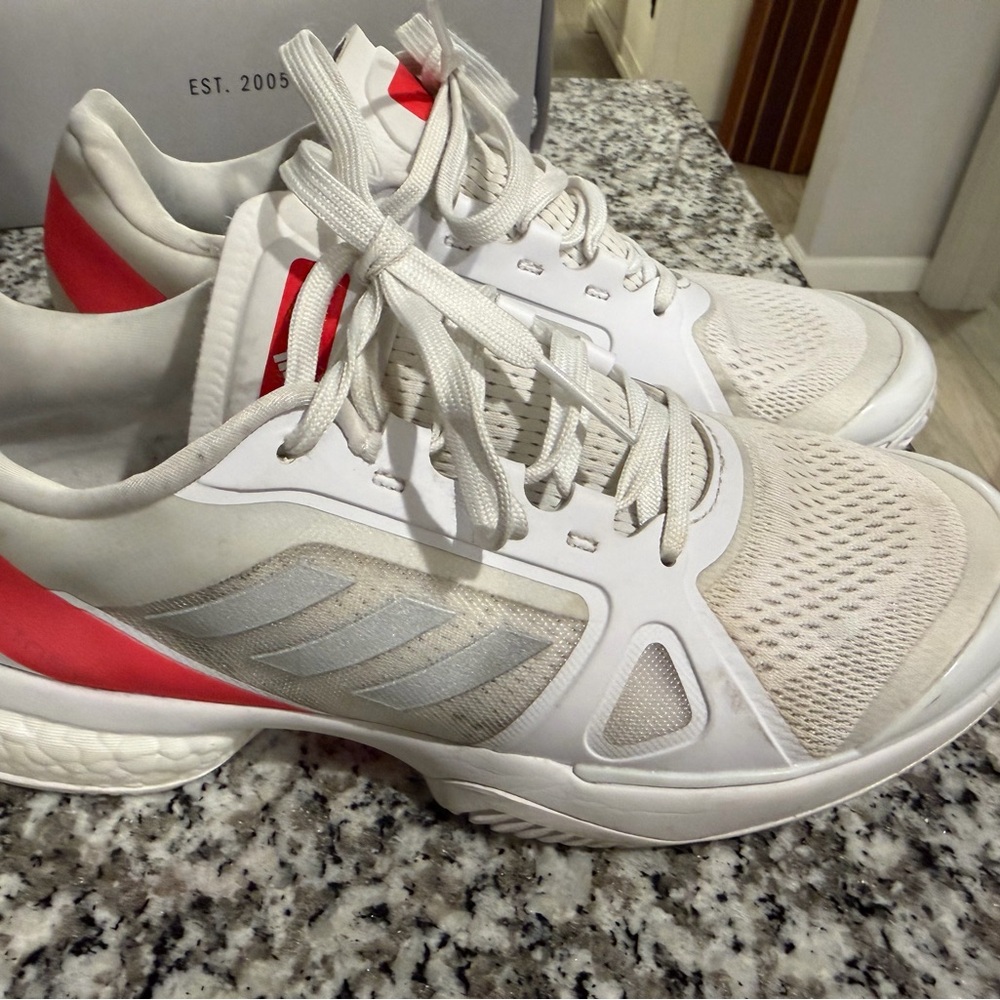 Women’s Adidas Stella Court Shoe. Size 7. Worn once outside and 3 times inside.